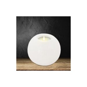 Telysholder Himalaya Salt Krystall, Rund, Hvit