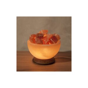Himalayasalt lampe med råstein